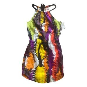 NWT Trina Turk silk dress size 0 multicolor